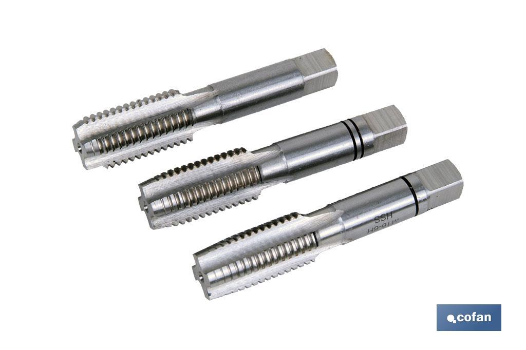 SET 3 MACHOS MANUALES - W1/8 - 40 h (PACK: 1 UDS)