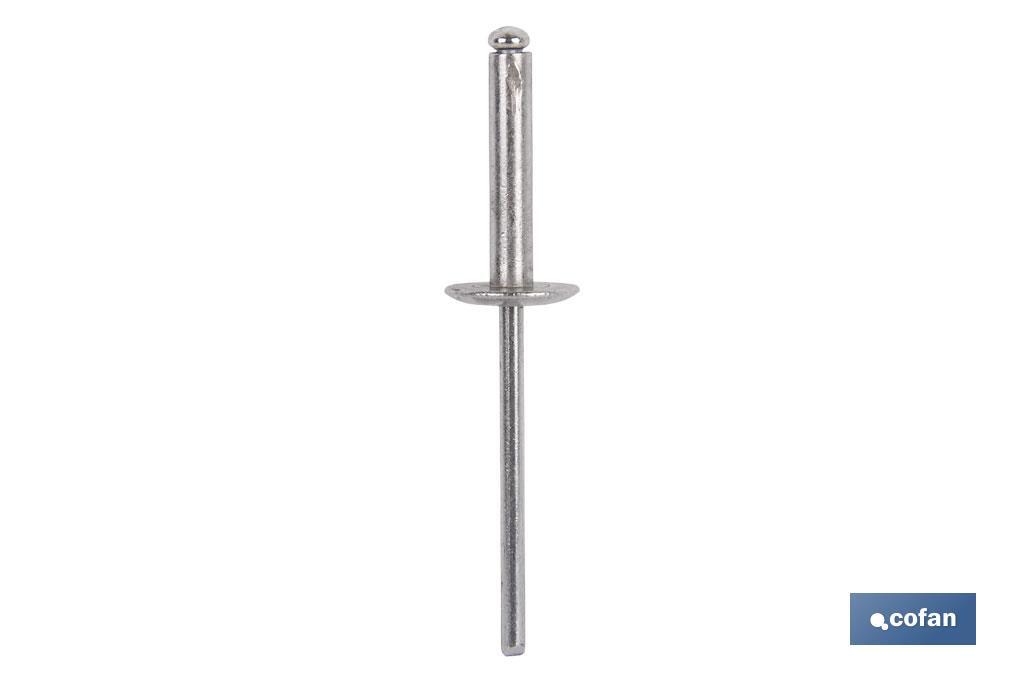 REMACHE ALUMINIO ALA ANCHA D-12  4 X 12 MM (PACK: 500 UDS)