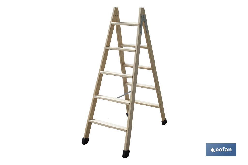 ESCALERA MADERA DOBLE 5 PELDAÑOS 1,25 M (PACK: 1 UDS)