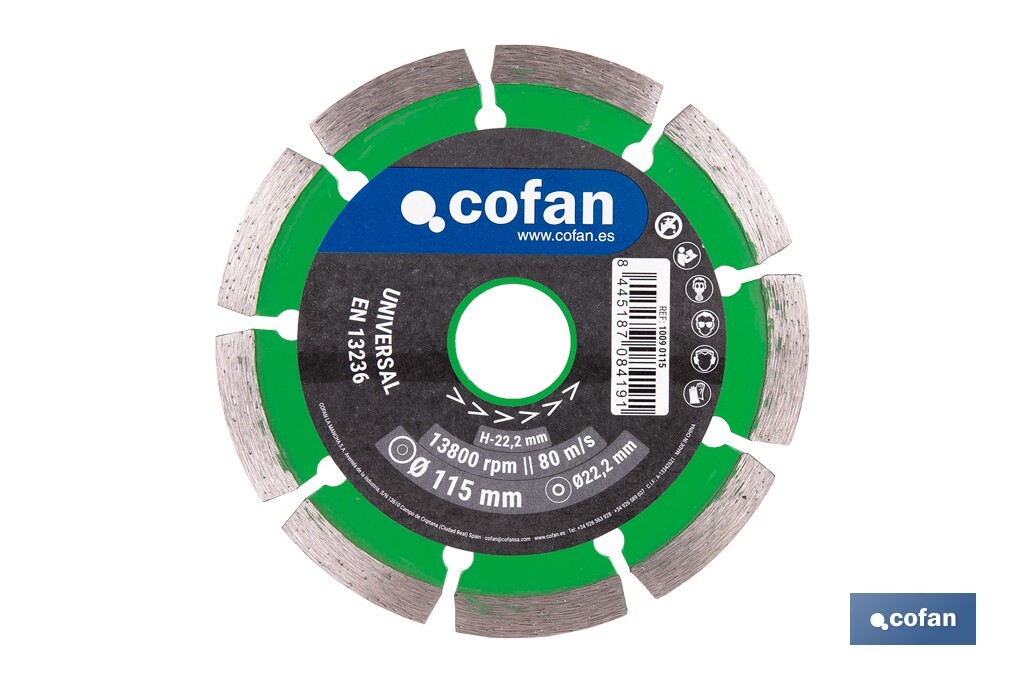DISCO DIAM. UNIVERSAL BASICO 115 MM. (PACK: 1 UDS)