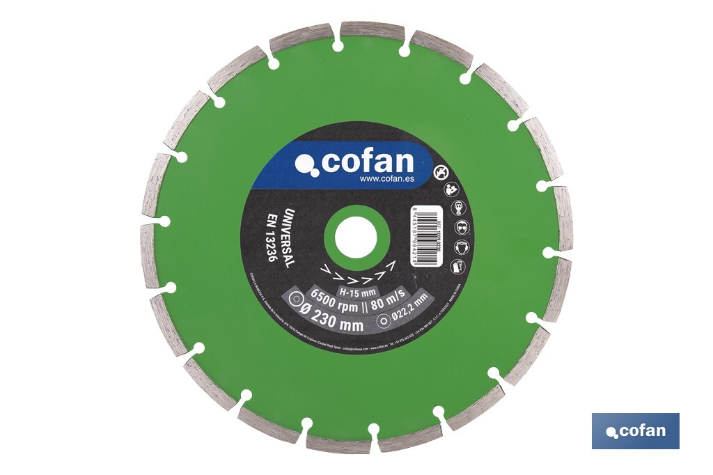 DISCO DIAM. UNIVERSAL BASICO 230 MM. (PACK: 1 UDS)