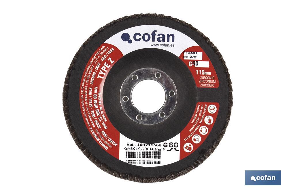 DISCO LAMINADO ESTANDAR PLANO 115 MM. G-80 ZIRCONIO (PACK: 5 UDS)