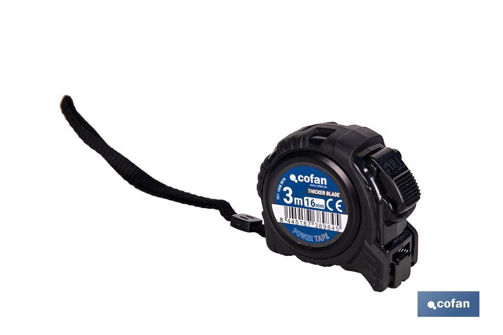 FLEXÓMETRO HOJA NEGRA DOBLE CARA 16 MM X 3 M (PACK: 1 UDS)