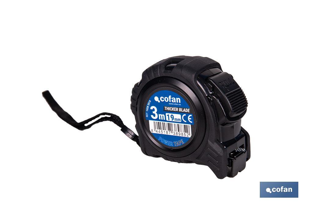 FLEXÓMETRO HOJA NEGRA DOBLE CARA 19 MM X 3 M (PACK: 1 UDS)