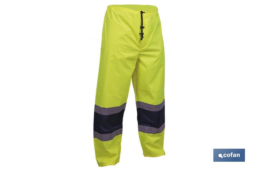 PANTALÓN DE LLUVIA DE ALTA VISIBILIDAD MODELO BELLATRIX AMARILLA Y AZUL TALLA XL (PACK: 1 UDS)