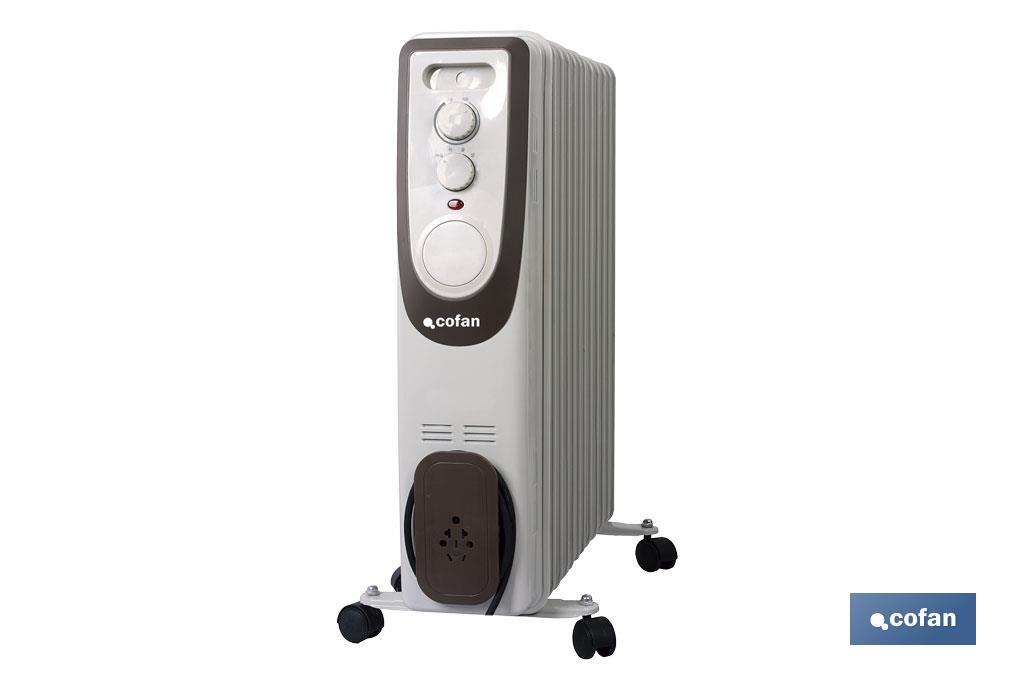 RADIADOR DE ACEITE CON TERMOSTATO REGULABLE 11 ELEMENTOS 2500 W (PACK: 1 UDS)