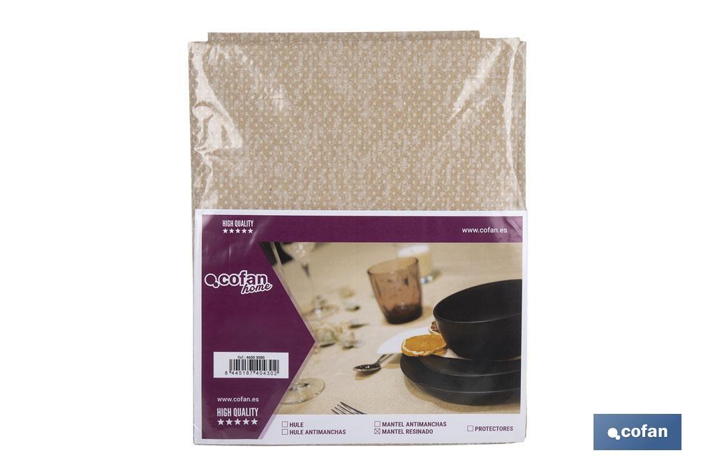MANTEL ANTIMANCHAS RESINADO TEXTURA BEIGE  1,40 X 2,00M (PACK: 1 UDS)
