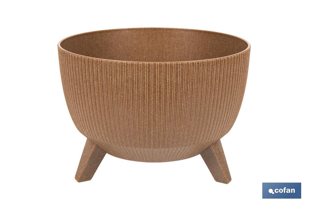 MACETA CON PATAS Y FILTRO DE DRENAJE COLOR MARRÓN WPC Ø 243 X 150 MM 5,1 L VENTA UNITARIA (PACK: 1 UDS)