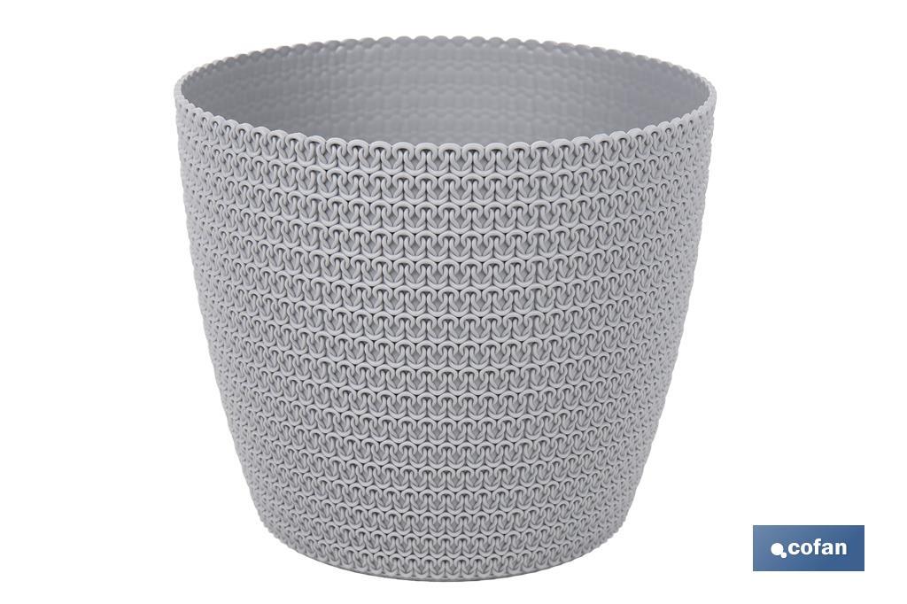 MACETA O MACETERO TRENZADA COLOR GRIS CLARO PP Ø 107 X 89 MM 0,5 L (PACK: 10 UDS)