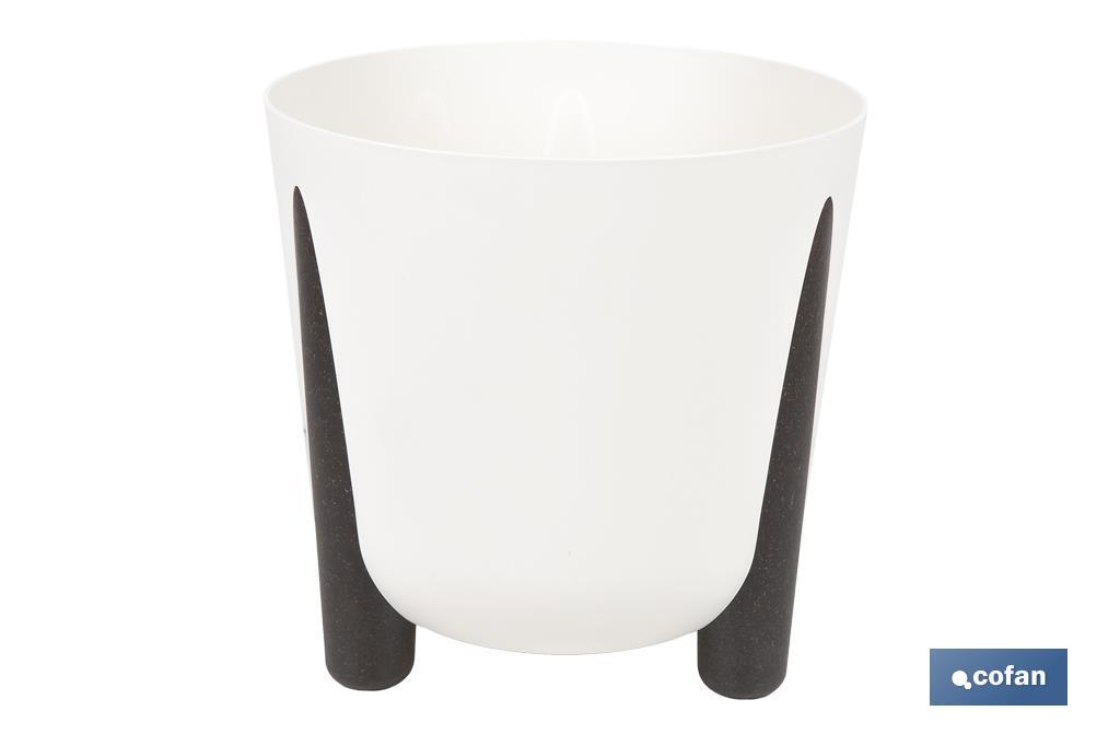 MACETA CON PATAS Y FILTRO DE DRENAJE COLOR CREMA PP Ø 183 X 180 MM 3,3 L (PACK: 5 UDS)