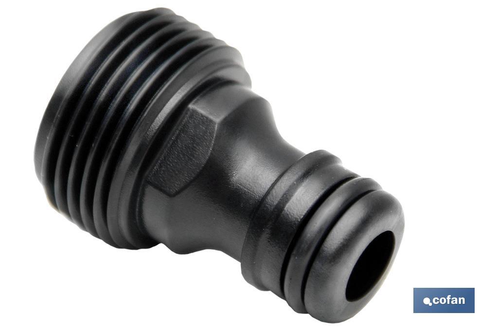 Adaptador de polipropileno de rosca macho 3/4 pulgadas | Apto para manguera | Ideal para jardinería | Medidas 13.5 x 8.5 x 4 c