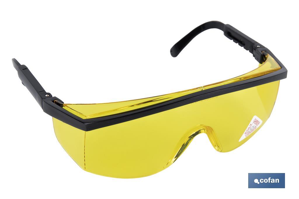 Gafas de Seguridad | Lente Color Amarillo | Protección UV | EN 166:2001